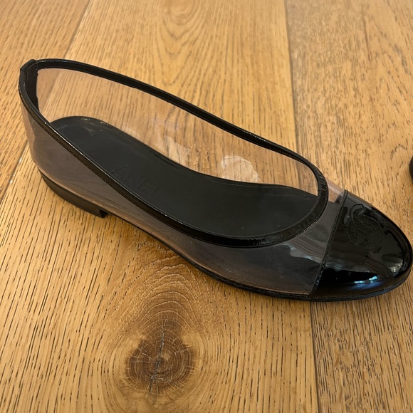 Chanel Interlocking CC Logo PVC Ballet Flats Size 36 - Picture 2 of 4